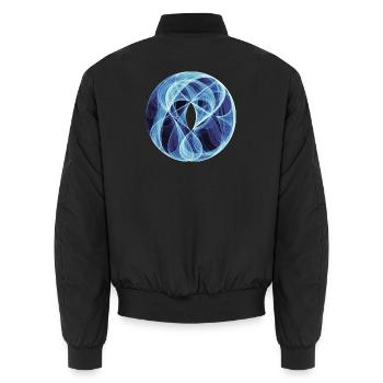 Eisportal – Mathe-Kunst - Unisex Bomber Jacket - black - Back - AI Model Male 185 light (185cm)