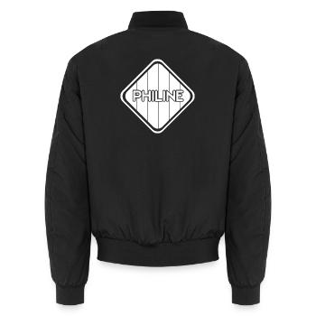 Before as a gift - Unisex Bomber Jacket - black - Back - AI Model Male 185 light (185cm)