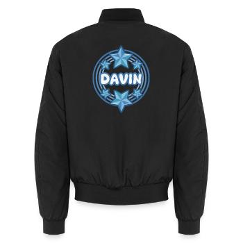 Davin - Unisex Bomber Jacket - black - Back - AI Model Male 185 light (185cm)