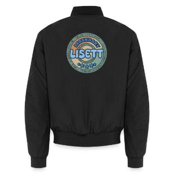 Lisett - Unisex Bomber Jacket - black - Back - AI Model Male 185 light (185cm)