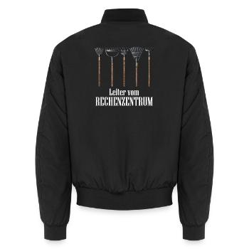Leiter vom Rechenzentrum Gärtner - Unisex Bomberjacke - Schwarz - Hinten - AI Model Male 185 light (185cm)