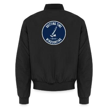 Emblème de la planche à voile de l’heure d’arrêt - Bomber unisexe - noir - Dos - AI Model Male 185 light (185cm)