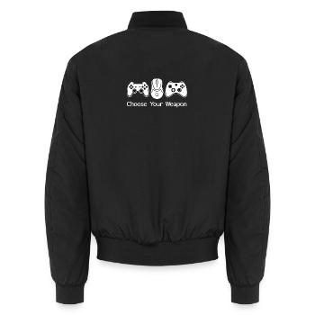 Gamer Controller Gaming Choose Your Weapon - Unisex Bomber Jacket - black - Back - AI Model Male 185 light (185cm)