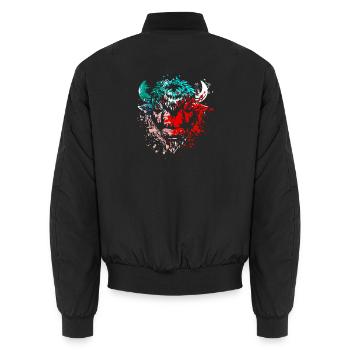 Bison Splash Art - Unisex Bomber Jacket - black - Back - AI Model Male 185 light (185cm)