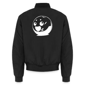 Boule de bowling souriante - Bomber unisexe - noir - Dos - AI Model Male 185 light (185cm)