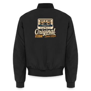 Original 2004 Vintage - 2004 Birthday Gift - Unisex Bomber Jacket - black - Back - AI Model Male 185 light (185cm)