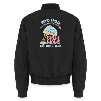 Cake Baking Pastry Chef Cake Baker - Unisex Bomber Jacket - black - Back - AI Model Male 185 light (185cm)