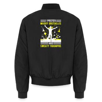 Coureur de campagne et entraîneur de cross-country - Unique Cross - Bomber unisexe - noir - Dos - AI Model Male 185 light (185cm)
