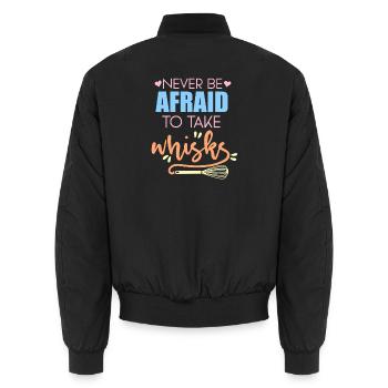 Cake Baking Pastry Chef Cake Baker - Unisex Bomber Jacket - black - Back - AI Model Male 185 light (185cm)