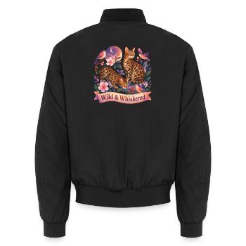 Magical Nature Bengal Cat - Unisex Bomber Jacket - black - Back - AI Model Male 185 light (185cm)