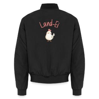 Poulet campagnosé Vie de village Enfant du village - Bomber unisexe - noir - Dos - AI Model Male 185 light (185cm)