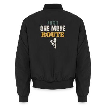Just One More Route - Unisex Bomber Jacket - black - Back - AI Model Male 185 light (185cm)