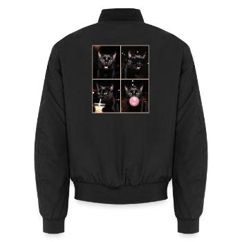 Cats Bengal Cat - Unisex Bomber Jacket - black - Back - AI Model Male 185 light (185cm)
