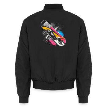 Graphismes de snowboard - Bomber unisexe - noir - Dos - AI Model Male 185 light (185cm)
