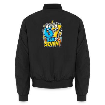 Youth Word 67 Six Seven - Bomber unisexe - noir - Dos - AI Model Male 185 light (185cm)