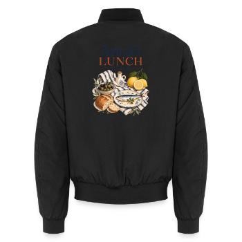Amalfi Lunch Club Italy Mediterranean - Unisex Bomber Jacket - black - Back - AI Model Male 185 light (185cm)