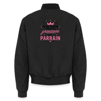 Princesse de parrain - Bomber unisexe - noir - Dos - AI Model Male 185 light (185cm)