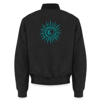 Sun Moon - Unisex Bomber Jacket - black - Back - AI Model Male 185 light (185cm)