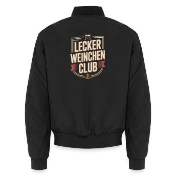 Wein Lecker Weinchen Club Weinliebhaber Rotwein - Unisex Bomberjacke - Schwarz - Hinten - AI Model Male 185 light (185cm)