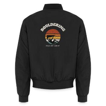 Coucher de soleil rétro en bloc - Bomber unisexe - noir - Dos - AI Model Male 185 light (185cm)