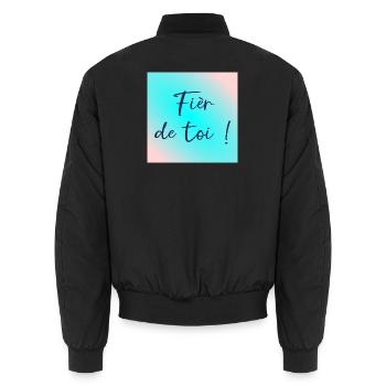 Fièr de toi - Bomber unisexe - noir - Dos - AI Model Male 185 light (185cm)