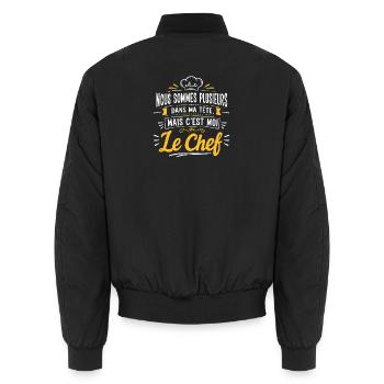 mais c'est moi le chef - Bomber unisexe - noir - Dos - AI Model Male 185 light (185cm)