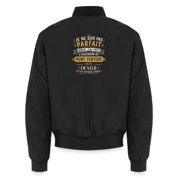 Parfait Mont Ventoux en Vélo Humour Vélo Cycliste - Bomber unisexe - noir - Dos - AI Model Male 185 light (185cm)