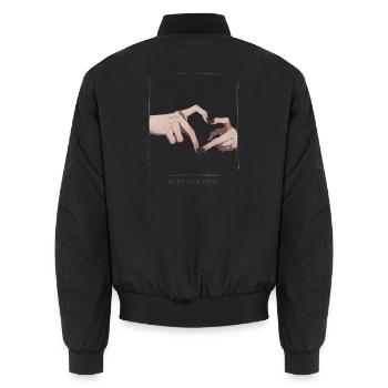 Dark Valentine's Heart Hands - Unisex Bomber Jacket - black - Back - AI Model Male 185 light (185cm)