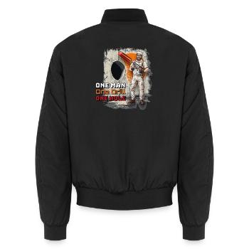 Master of Drilling - Unisex Bomber Jacket - black - Back - AI Model Male 185 light (185cm)