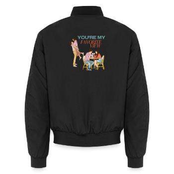You're My Favorite View Romantic Couple Gift - Unisex Bomber Jacket - black - Back - AI Model Male 185 light (185cm)