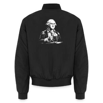 George Washington Toast Beer Portrait - Unisex Bomber Jacket - black - Back - AI Model Male 185 light (185cm)