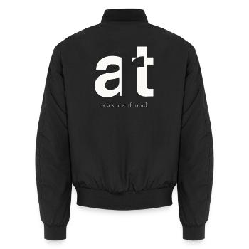 art- Is a State of Mind - Unisex Bomber Jacket - black - Back - AI Model Male 185 light (185cm)