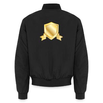 Golden Shield Crest Blank Emblem Luxury Heraldic B - Unisex Bomber Jacket - black - Back - AI Model Male 185 light (185cm)