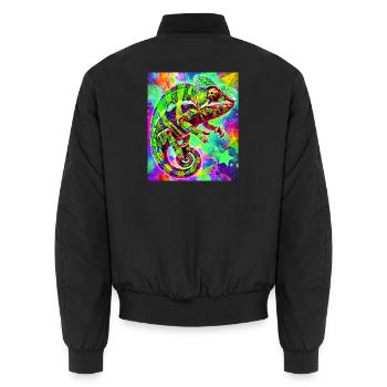 Chamäleon - Unisex Bomberjacke - Schwarz - Hinten - AI Model Male 185 light (185cm)