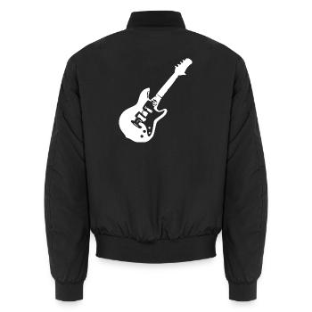 Guitar Music Gift Guitarist - Unisex Bomber Jacket - black - Back - AI Model Male 185 light (185cm)