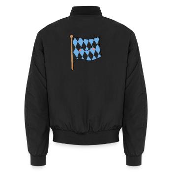 Cute Bavaria Flag Kawaii - Unisex Bomber Jacket - black - Back - AI Model Male 185 light (185cm)