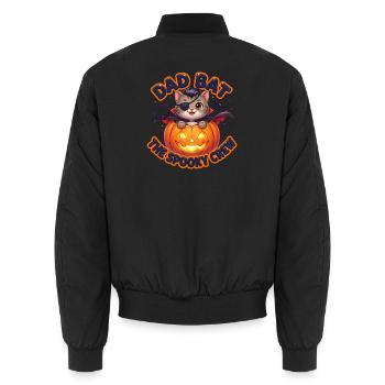 Dad Bat The Spooky Crew - Unisex Bomber Jacket - black - Back - AI Model Male 185 light (185cm)