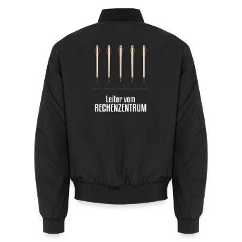 Rechenzentrum Garten Gärtner Gärtnerin Hobby Retro - Unisex Bomberjacke - Schwarz - Hinten - AI Model Male 185 light (185cm)