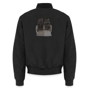 Best Friends Duo - Unisex Bomber Jacket - black - Back - AI Model Male 185 light (185cm)
