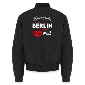 Berlin Stadt Urban T-Shirt City Heimatliebe Town - Unisex Bomber Jacket - black - Back - AI Model Male 185 light (185cm)