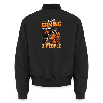 Jeu de Skeleton Gaming Halloween - Bomber unisexe - noir - Dos - AI Model Male 185 light (185cm)