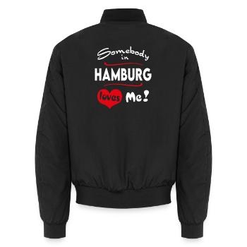 Hamburg Stadt Urban T-Shirt City Heimatliebe Town - Unisex Bomber Jacket - black - Back - AI Model Male 185 light (185cm)