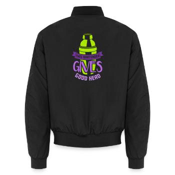 waiter bartender bartender bartender barchef - Unisex Bomber Jacket - black - Back - AI Model Male 185 light (185cm)