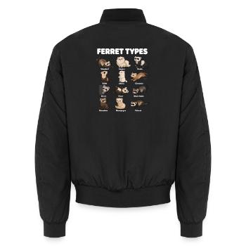 Frettchen-typen, Niedliche verschiedene Frettchen - Unisex Bomberjacke - Schwarz - Hinten - AI Model Male 185 light (185cm)