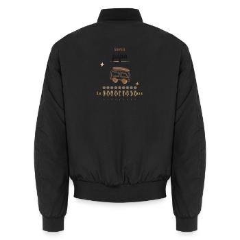 PAPA. FÊTE DES PÈRES. BONNE FÊTE PAPA. BONNE FÊTE - Bomber unisexe - noir - Dos - AI Model Male 185 light (185cm)