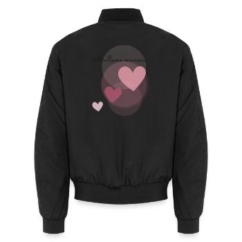 MAMAN. FÊTE DES MÈRES. COEUR. FÊTE. BONNE FÊTE - Bomber unisexe - noir - Dos - AI Model Male 185 light (185cm)