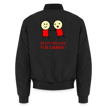 Beste Freunde Für Immer Duo - Unisex Bomberjacke - Schwarz - Hinten - AI Model Male 185 light (185cm)
