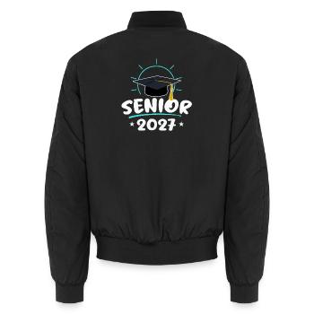 Remise des diplômes de terminale 2027 | Maillot de la promotion 2027 - Bomber unisexe - noir - Dos - AI Model Male 185 light (185cm)