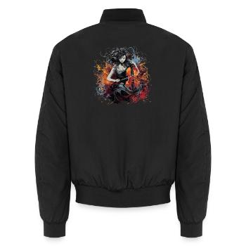 Cello player Cellist-musician - Unisex Bomber Jacket - black - Back - AI Model Male 185 light (185cm)