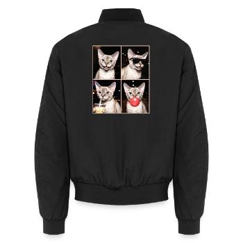 Katzen Devon Rex Katze - Unisex Bomberjacke - Schwarz - Hinten - AI Model Male 185 light (185cm)
